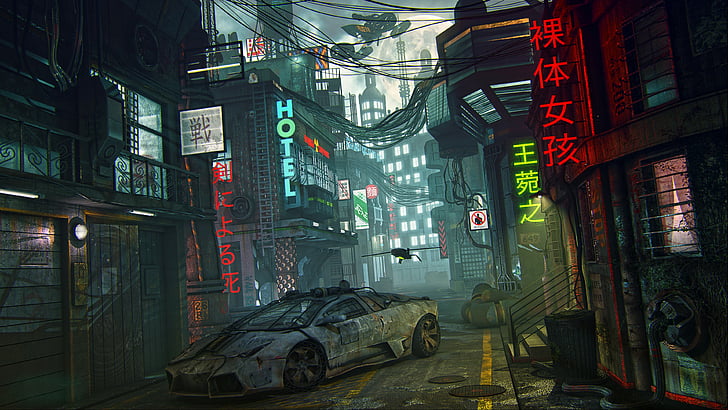 futuristic, cyberpunk, future world, 4K
