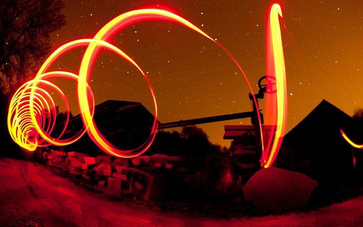 photography, light painting, spiral
