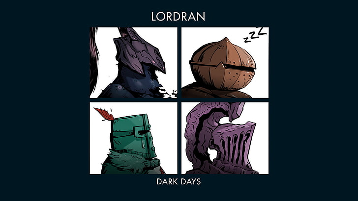 Lordran Dark Days characters collage, Dark Souls, Gorillaz, Solaire, HD wallpaper
