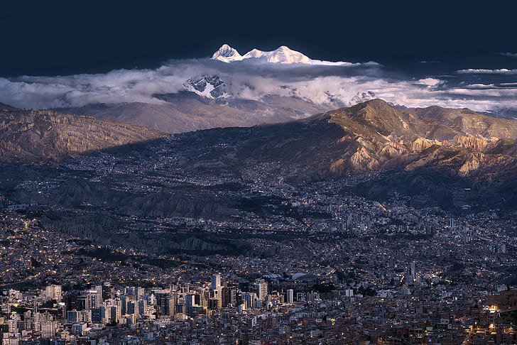 La paz, cityscape, landscape, mountains