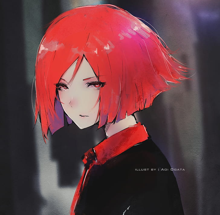 redhead, digital art, Aoi Ogata