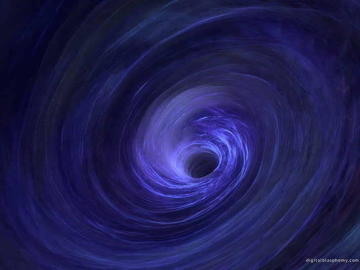 purple hole illustration, black holes, space, motion, full frame, HD wallpaper