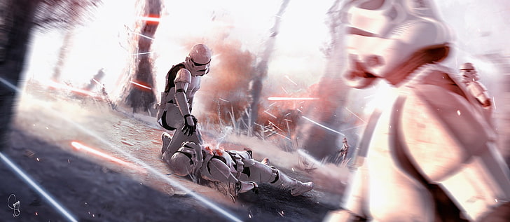 Star Wars illustration, battle, selective focus, sport, day, people