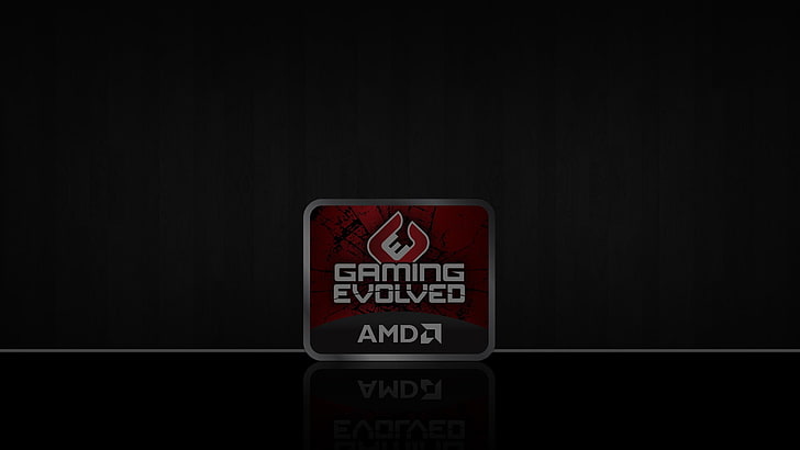 gaming evolved AMD logo, video games, text, western script, communication