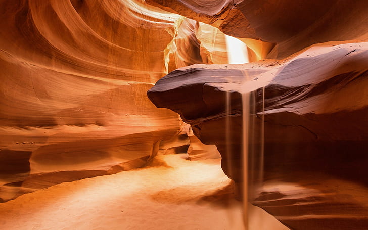 sand, canyon, desert, Antelope Canyon, nature, rock