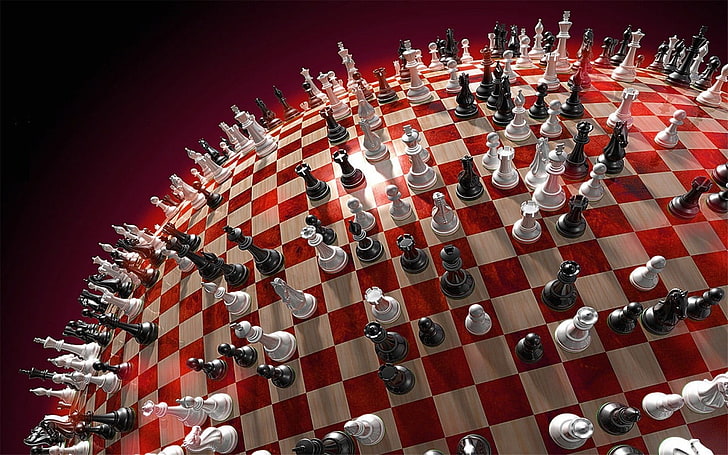 HD wallpaper: chess game set, 3D, artwork, sphere, digital art, CGI, render