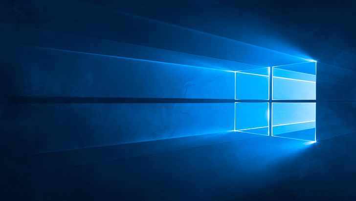 blue window with rays illustration, Windows 10, Microsoft Windows HD wallpaper