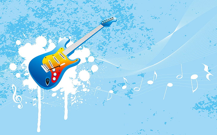 Vector guitar music, HD wallpaper