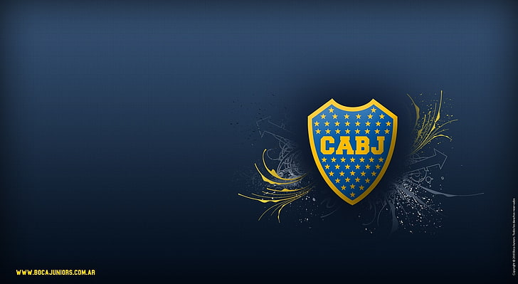 Boca Juniors Wide, blue and yellow Cabj logo, Sports, Football