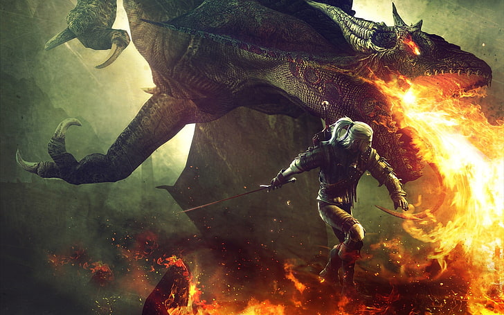 The Witcher Gerald poster, The Witcher 2 Assassins of Kings, Geralt of Rivia, HD wallpaper