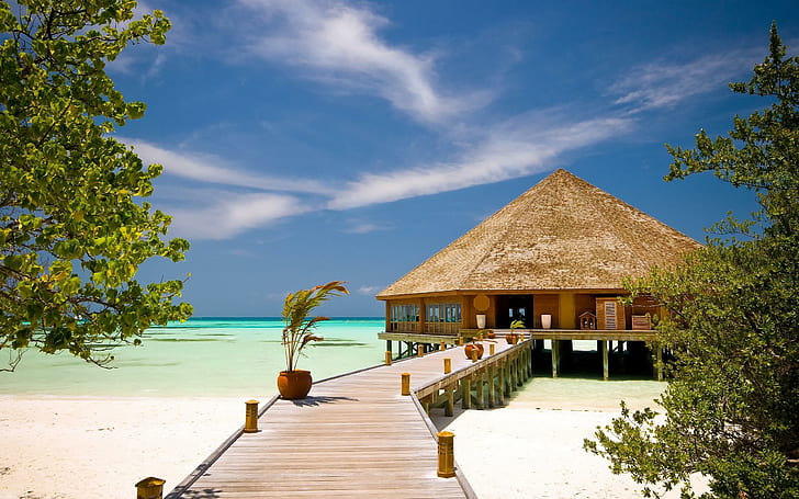 Beach Resort Maldives, nature, HD wallpaper