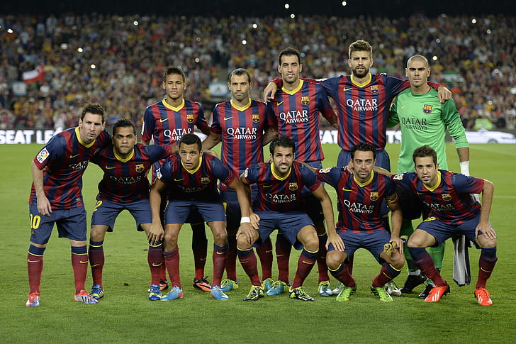 Sport, Football, Lionel Messi, Barcelona, Javi, David Villa, HD wallpaper
