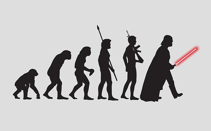 Star Wars human evolution illustration, science fiction, Darth Vader