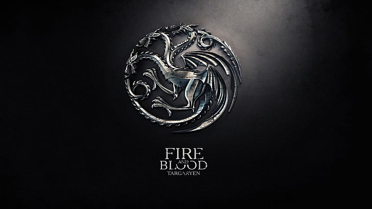 metal, dragon, logo, Game of Thrones, anime, digital art, A Song of Ice and Fire