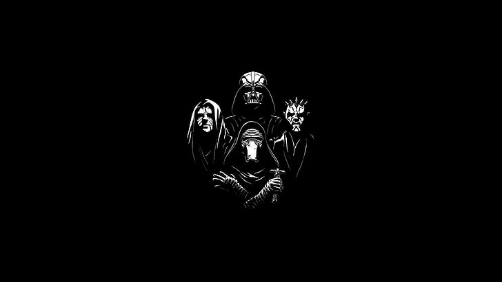 four action figures illustration, Star Wars Darth Vader and Darth Maul wallpaper, HD wallpaper