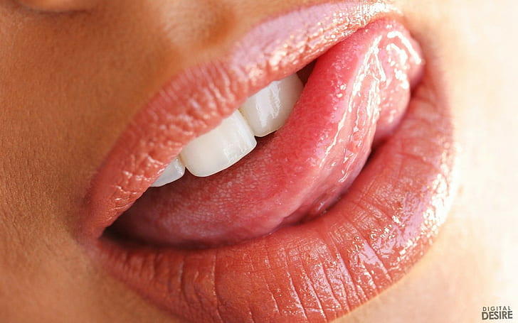 Licking, Mouth, Lips, Closeup, human red lips, HD wallpaper