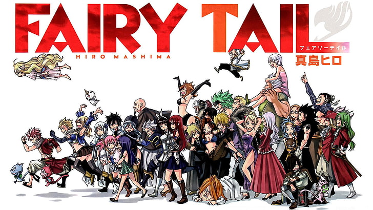 fairy tail, natsu, happy, mavis, guild, anime, HD wallpaper