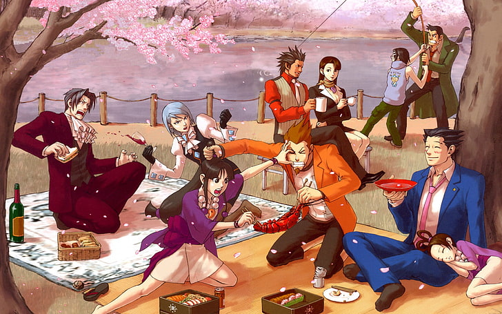video games phoenix wright, women, group of people, event, full length, HD wallpaper