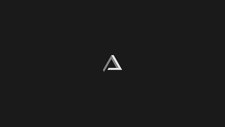 gray triangle logo, geometry, minimalism, Penrose triangle, digital art