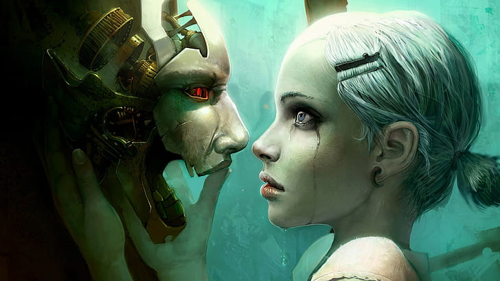 women, futuristic, robot, space, androids, gamers, fantasy art
