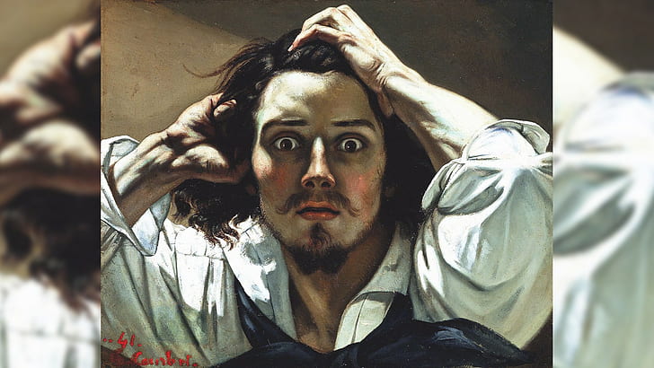 1920x1080 px Classic Art Gustave Courbet painting portrait Typographic Portraits Architecture Other HD Art, HD wallpaper