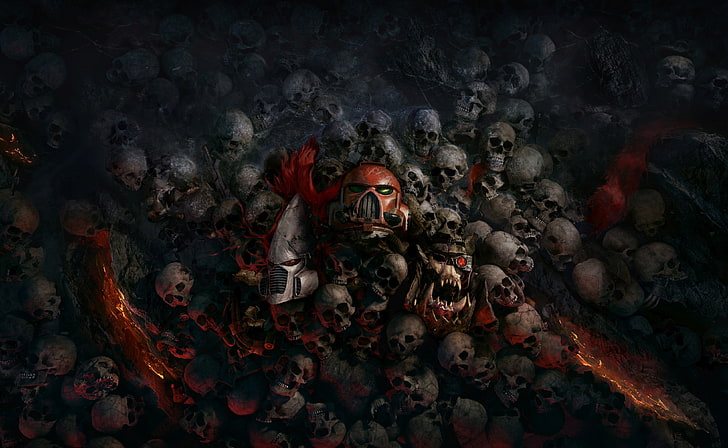 pile of skull wallpaper, Warhammer 40,000: Dawn of War  III, space marines