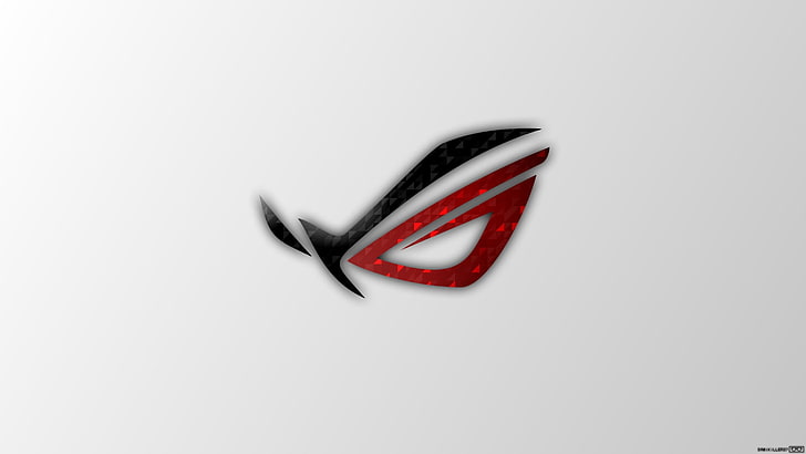 Asus ROG logo, Republic of Gamers, Trixel, white background, studio shot, HD wallpaper