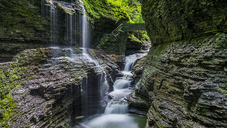 ultra hd 8k waterfall nature, long exposure, scenics - nature