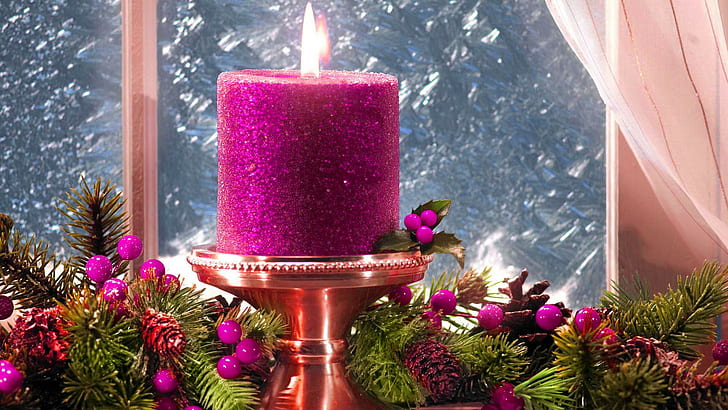 HD wallpaper: Cristmas Cle, purple scented candle, lovely, new year, merry  christmas | Wallpaper Flare