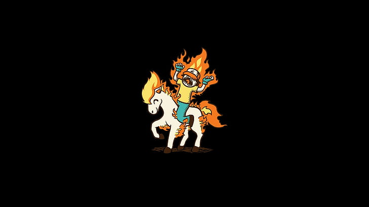 Pokemon Fire Black Ponyta Ash Ketchum HD, cartoon/comic