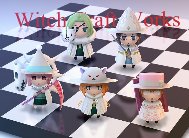 Witch Craft Works, figurines, digital art, 3D, CGI, anime girls
