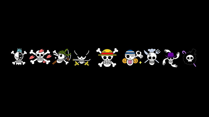Hd Wallpaper: One Piece Logo, Anime, Skull, Black Background, Copy Space,  Studio Shot | Wallpaper Flare