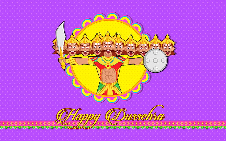 HD wallpaper: Happy Dussehra Cartoon, Hindu God illustration, Festivals /  Holidays | Wallpaper Flare