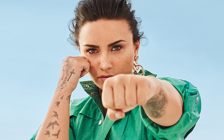 Demi Lovato InStyle 2018, portrait, young adult, one person, looking at camera, HD wallpaper