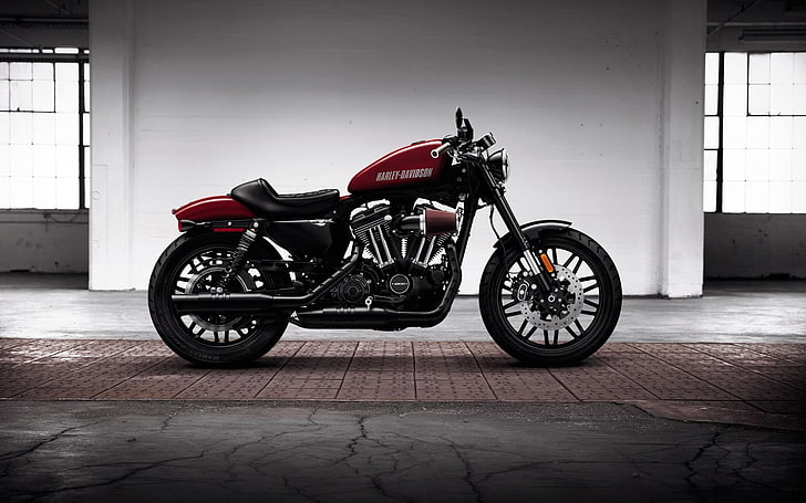 Harley-Davidson Roadster 2016, red and black motorcycle, Motorcycles