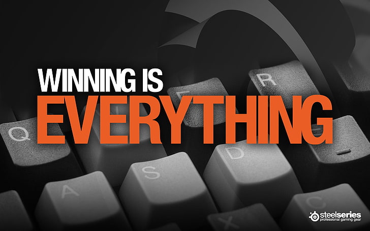 winning is everything text overlay, PC gaming, video games, Counter-Strike: Global Offensive, HD wallpaper