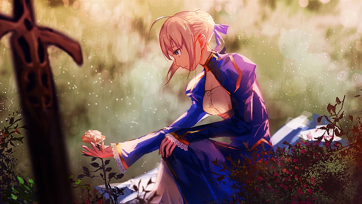 Fate Series, Fate/Stay Night, anime girls, Saber, one person