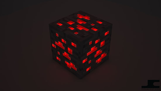 HD wallpaper: black and red Minecraft box wallpaper, cube, number,  illuminated | Wallpaper Flare