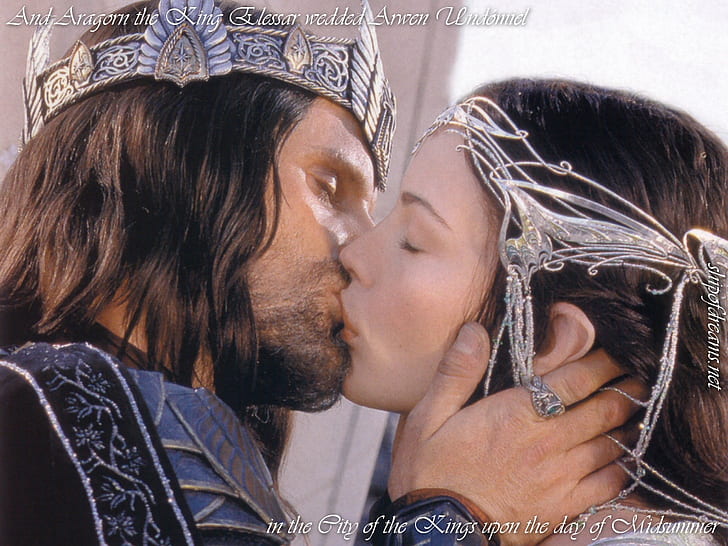 kiss Lord of the Rings Aragorn and Arwen Entertainment Movies HD Art, HD wallpaper
