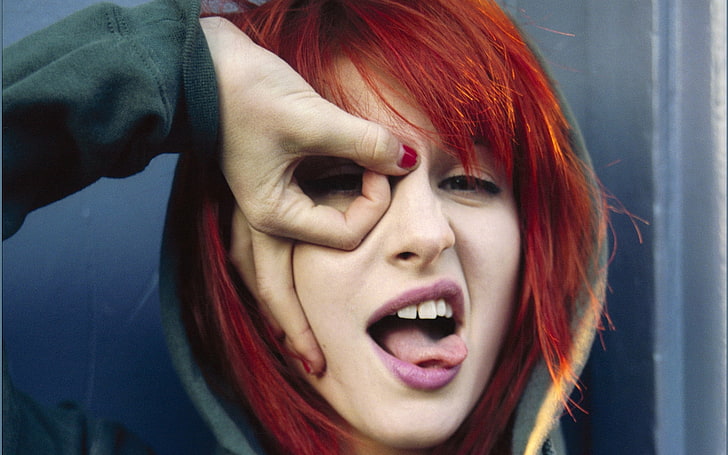 hayley williams paramore women music redheads celebrity tongue singers 1920x1200  Entertainment Music HD Art