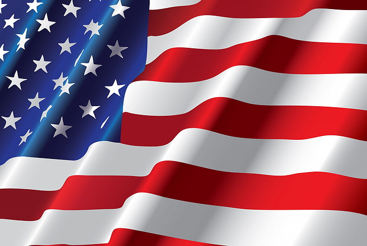 american flag  high resolution, red, backgrounds, shape, blue