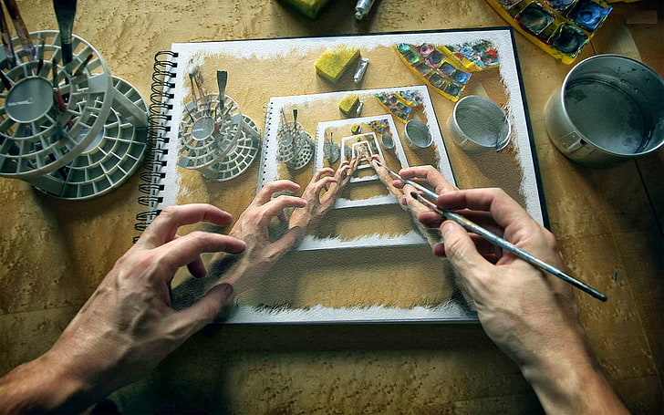 fantasy art, hands, artwork, painting, human hand, human body part