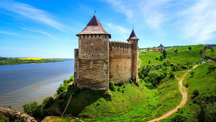 fortress, khotyn fortress, ukraine, europe, dniester river, HD wallpaper