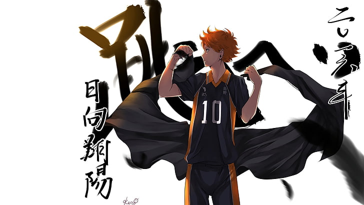 Download Jumping with joy, Hinata Shouyou showcases his athleticism and  incredible talent in volleyball. Wallpaper | Wallpapers.com