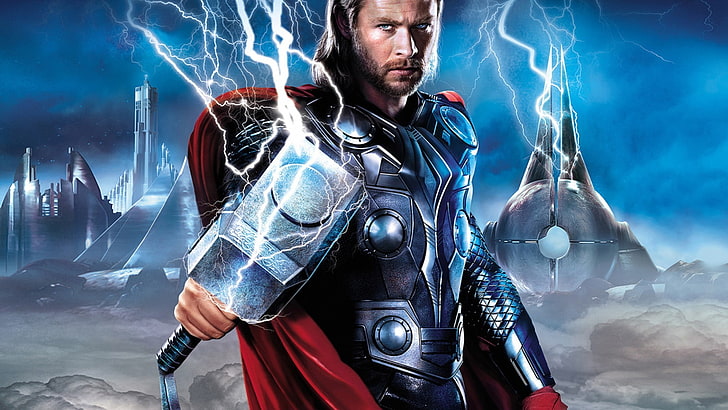 Marvel Thor graphic wallpaper, movies, Chris Hemsworth, Marvel Cinematic Universe, HD wallpaper