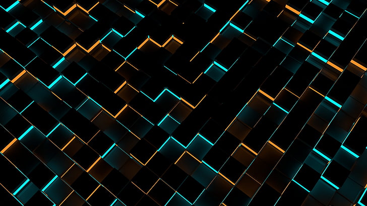 1082x1922px | free download | HD wallpaper: blue and yellow abstract  digital wallpaper, Cinema 4D, cube, 3D | Wallpaper Flare