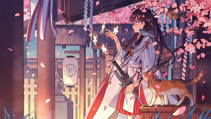 Anime Girl & Flowers Wallpapers - Anime Aesthetic Wallpapers 4k