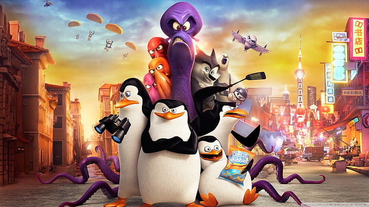 Penguins of Madagascar, representation, human representation, HD wallpaper