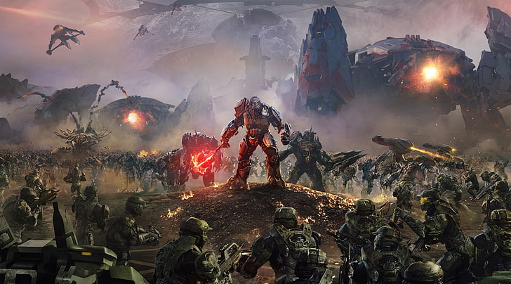 Halo Wars 2 Atriox Battlefield, robot game application wallpaper