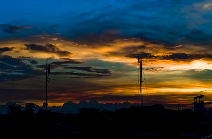 Asia, Philippines, Manila, sky, cloud - sky, silhouette, sunset, HD wallpaper